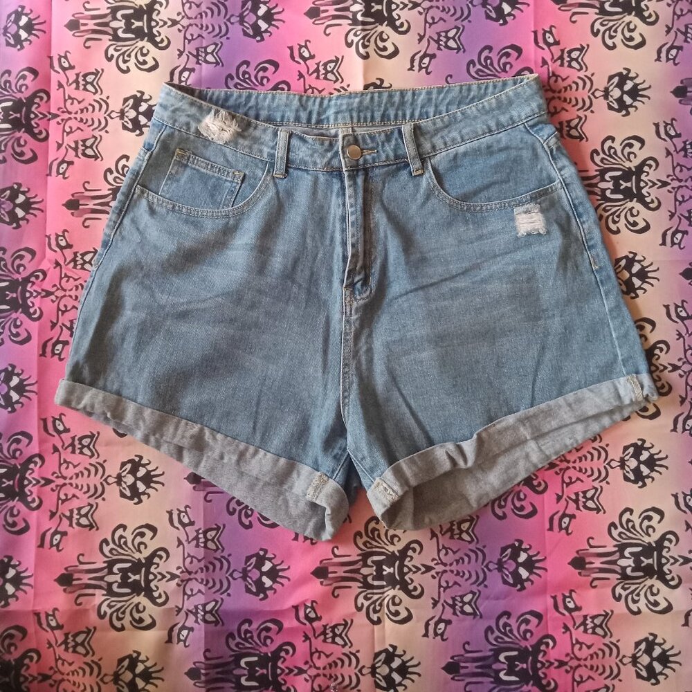 Light Wasted Denim Shorts
